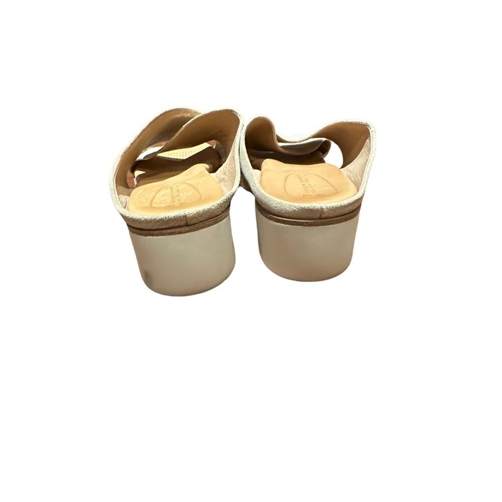 Corso Como Womens Size 10 Leather Metallic Crossover Slip On Sandals - Picture 3 of 7